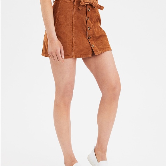 NWT AEO Button down corduroy skirt in chestnut🍁🍂 - Picture 2 of 6